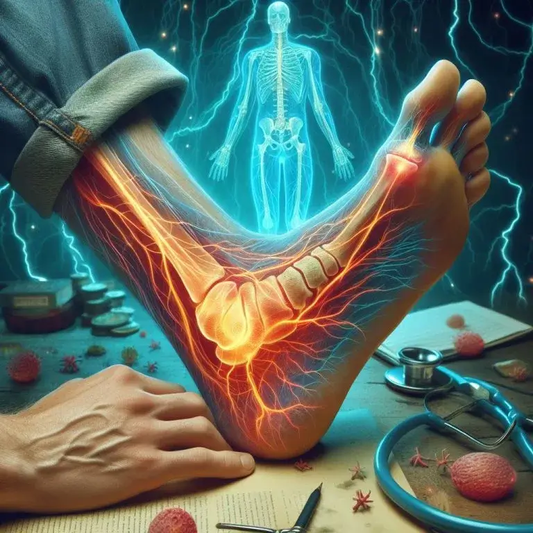Nerve system visualization showing neuropathy effects